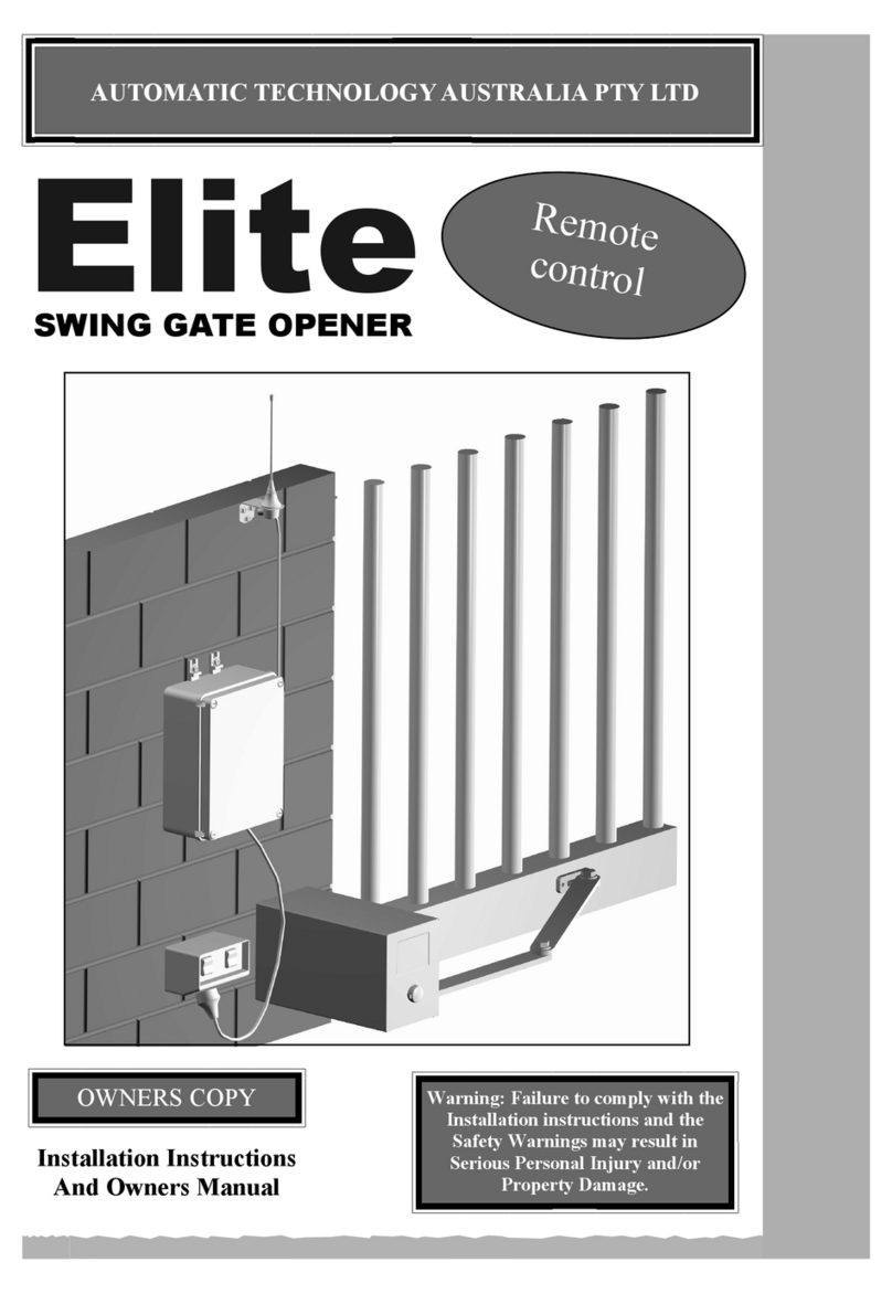 Automatic Technology Australia Elite Installation instructions and owner's manual