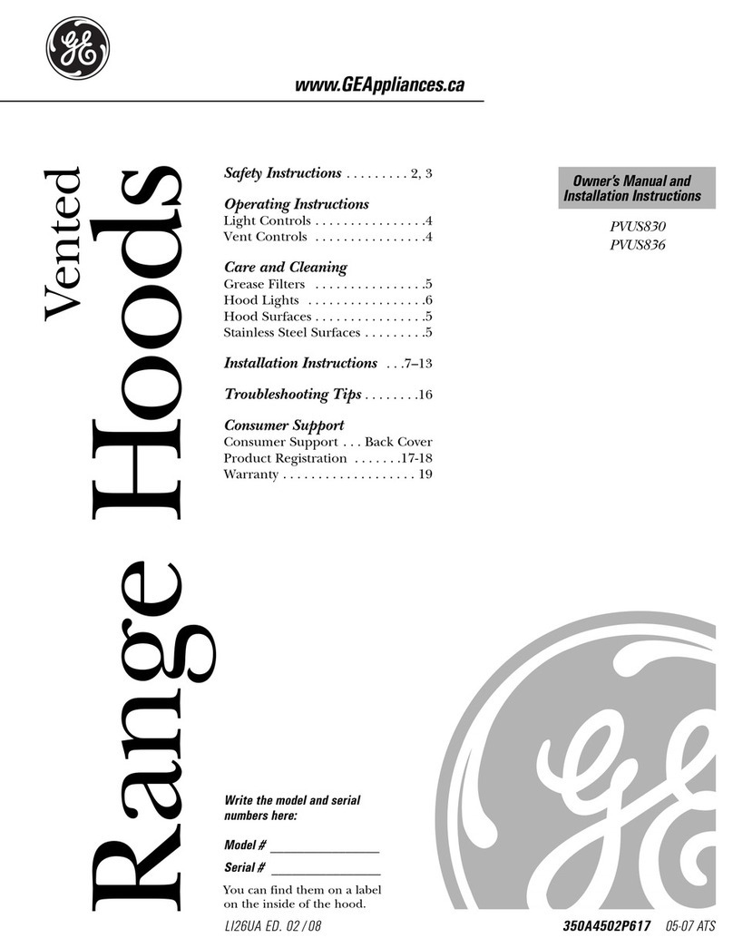 GE PVUS830 Operating instructions