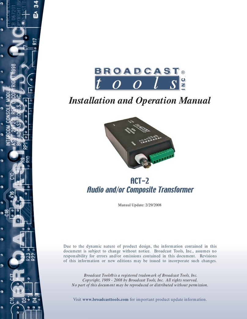Broadcast Tools ACT-2 Installation and operation manual Broadcast Tools ACT-2 Installation and operation manual