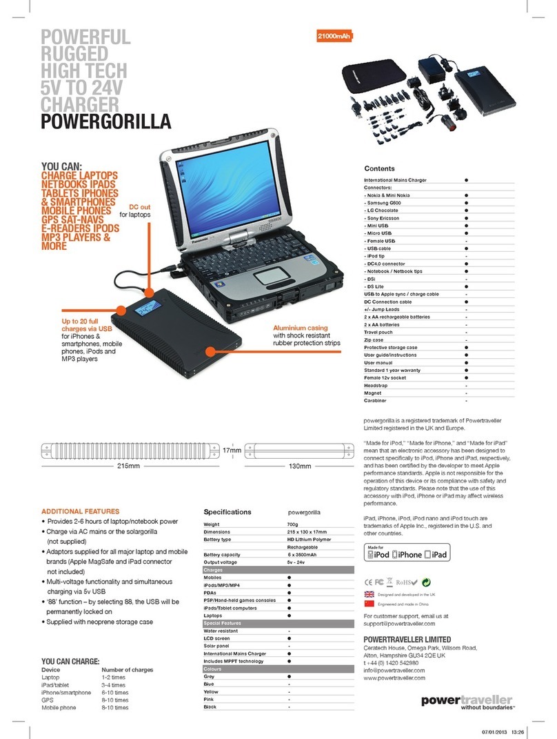 PowerTraveller Powergorilla User manual