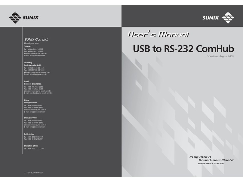 Sunix USB to RS-232 ComHub user manual