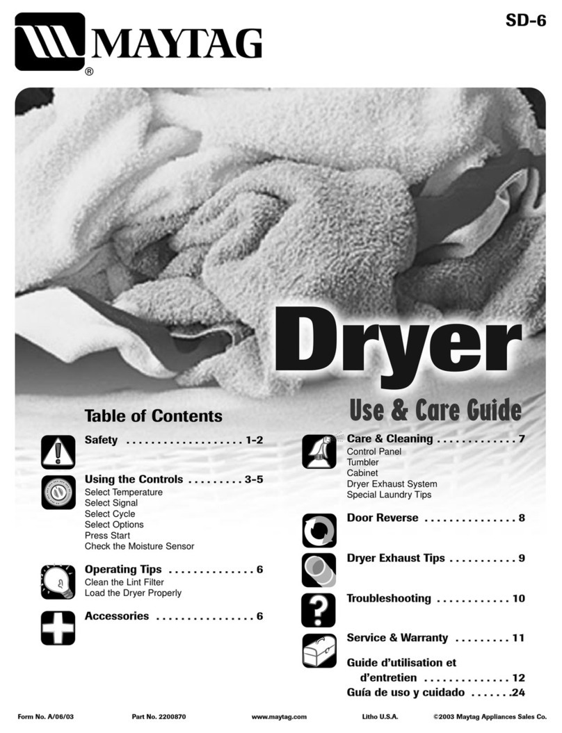 Maytag SD-6 User manual