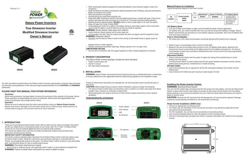 Nature Power 38304 owner's manual