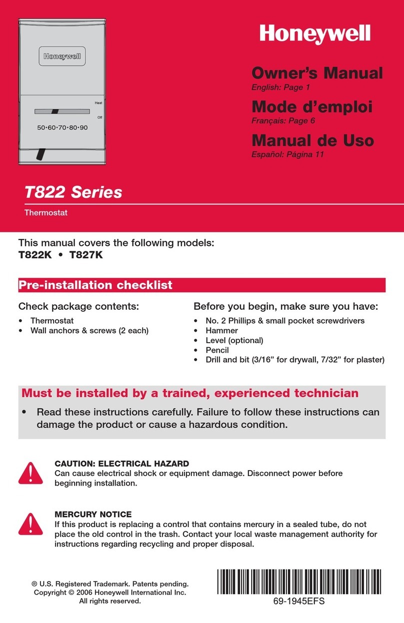 Honeywell T822K User manual