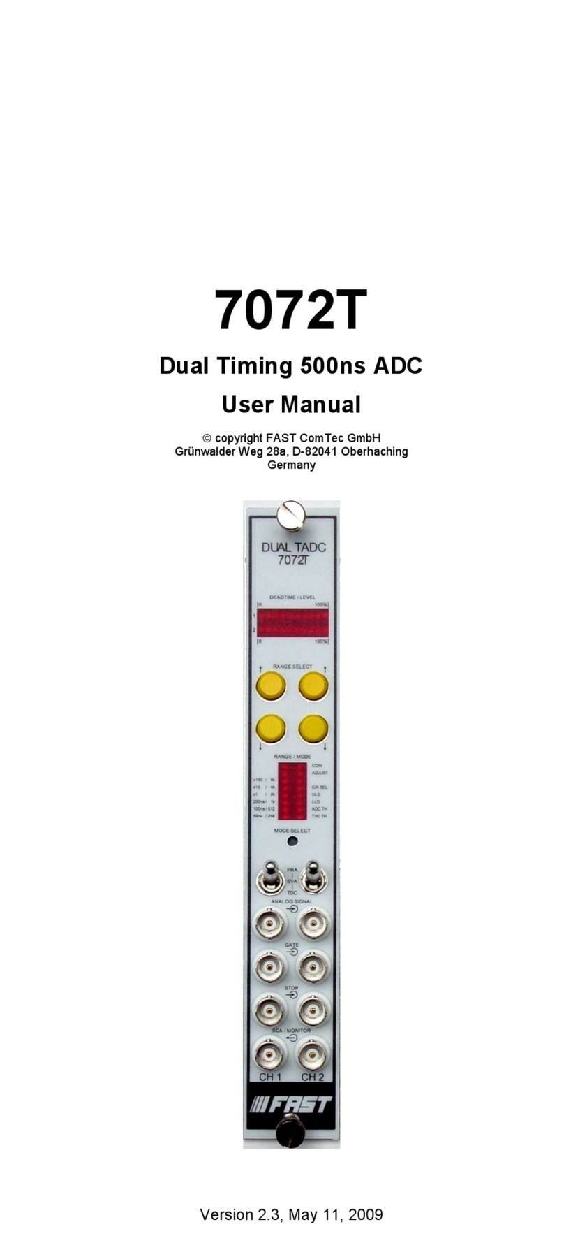 FAST ComTec 7072T user manual