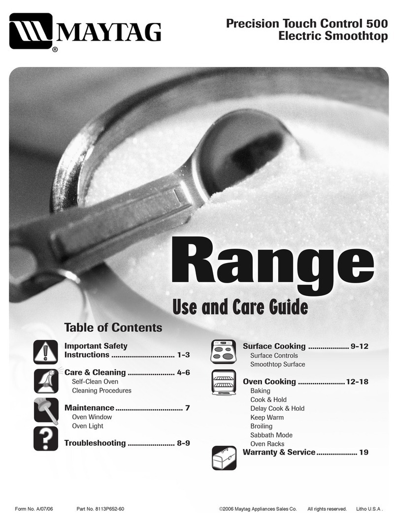 Maytag Precision Touch Control 500 Electric... Use and care guide