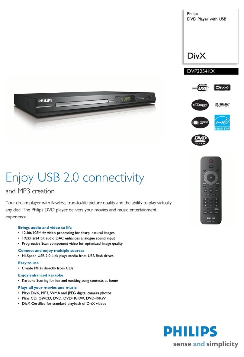 Philips DVP3254KX Specifications