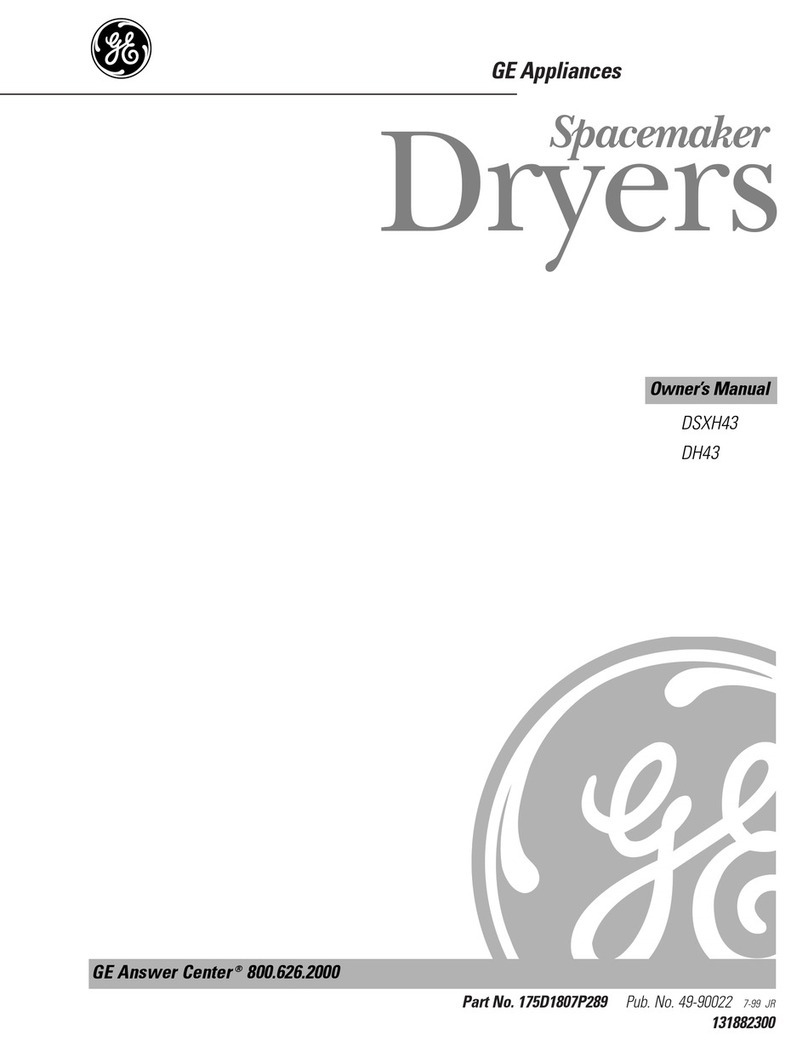 GE Spacemaker DSXH43 User manual