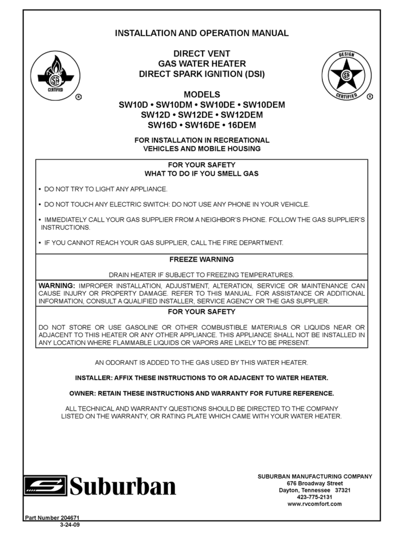 Suburban SW10D Installation and operation manual