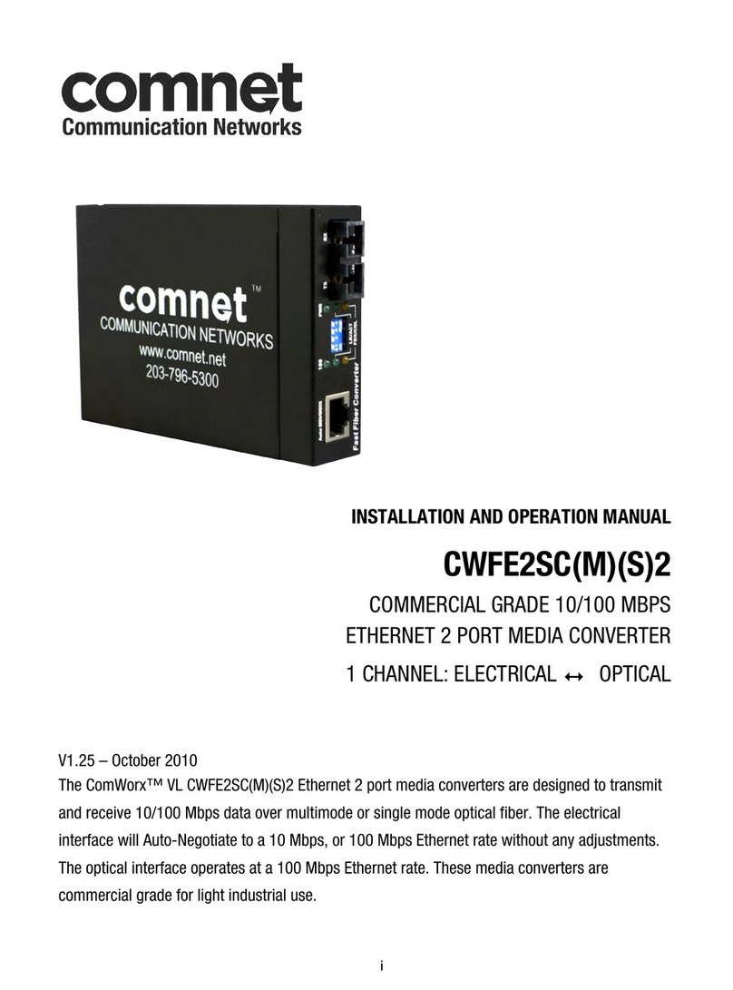 Comnet CWFE2SC2 Installation and operation manual
