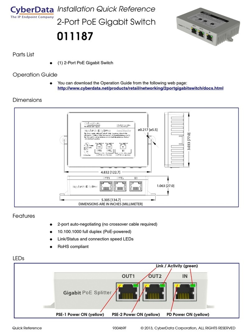 CyberData 11187 Installation quick reference