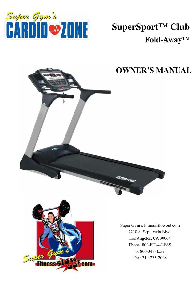 Super Gym’s Cardio-zone owner's manual