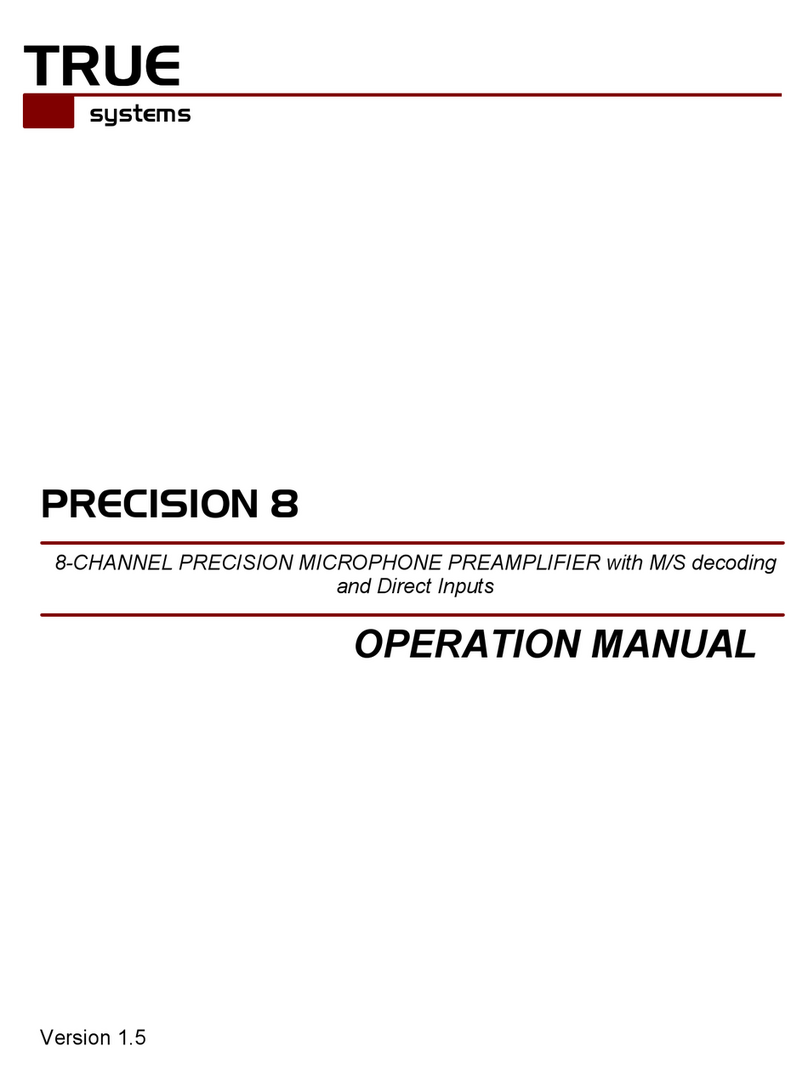 True PRECISION 8 Operation manual