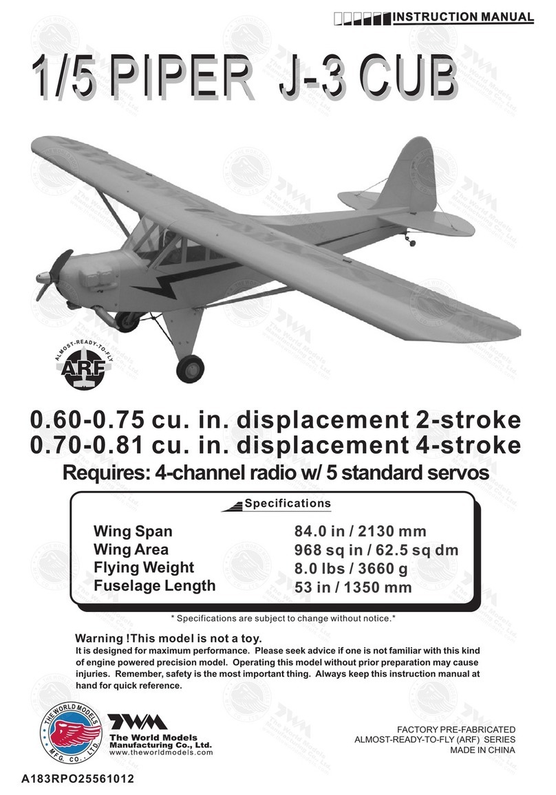 The World Models Mfg 1/5 Piper J-3 Cub instruction manual