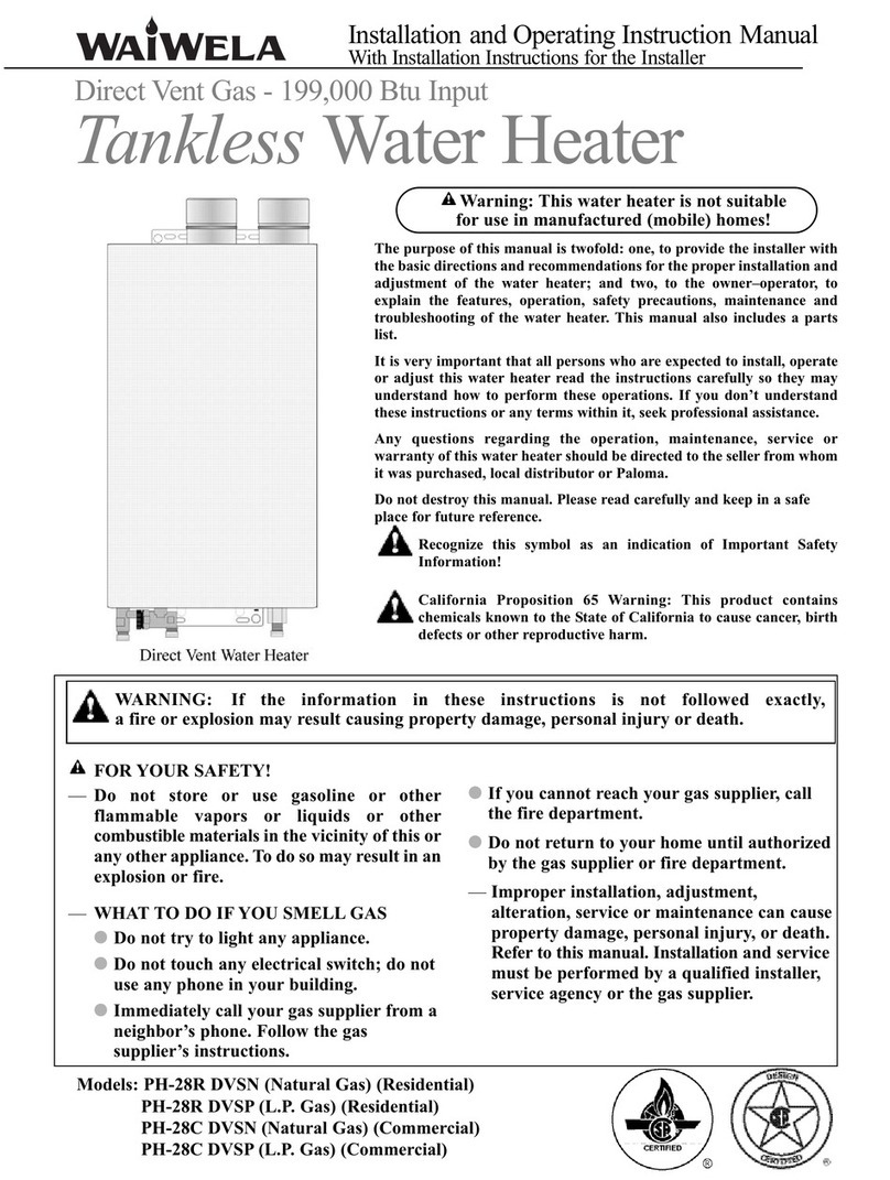 Waiwela PH-28R IFSN Installation and operating instruction manual Waiwela PH-28R IFSN Installation and operating instruction manual