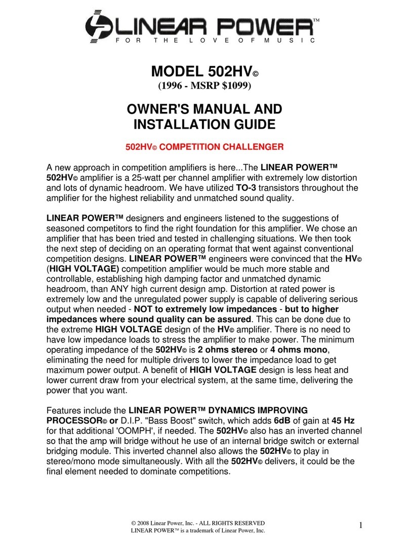 Linear Power 502HV Programming manual Linear Power 502HV Programming manual