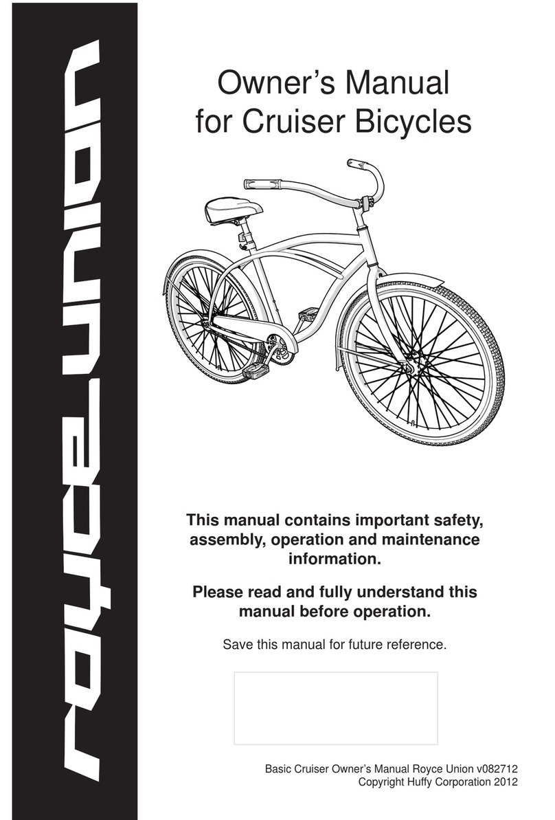 Royce Union Cruiser bicycles owner's manual