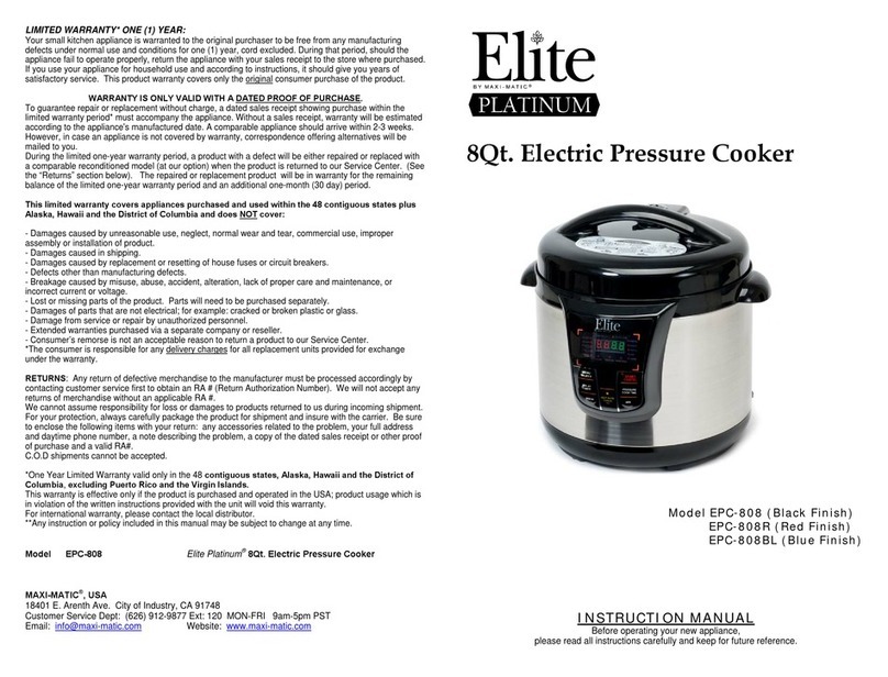 Elite Platinum EPC-808 Platinum EPC-808R User manual