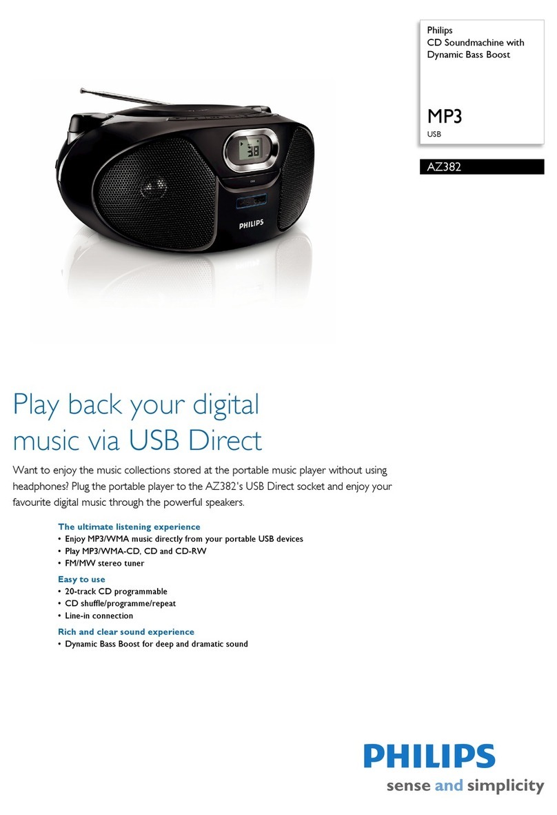 Philips SOUNDMACHINE AZ382 User manual