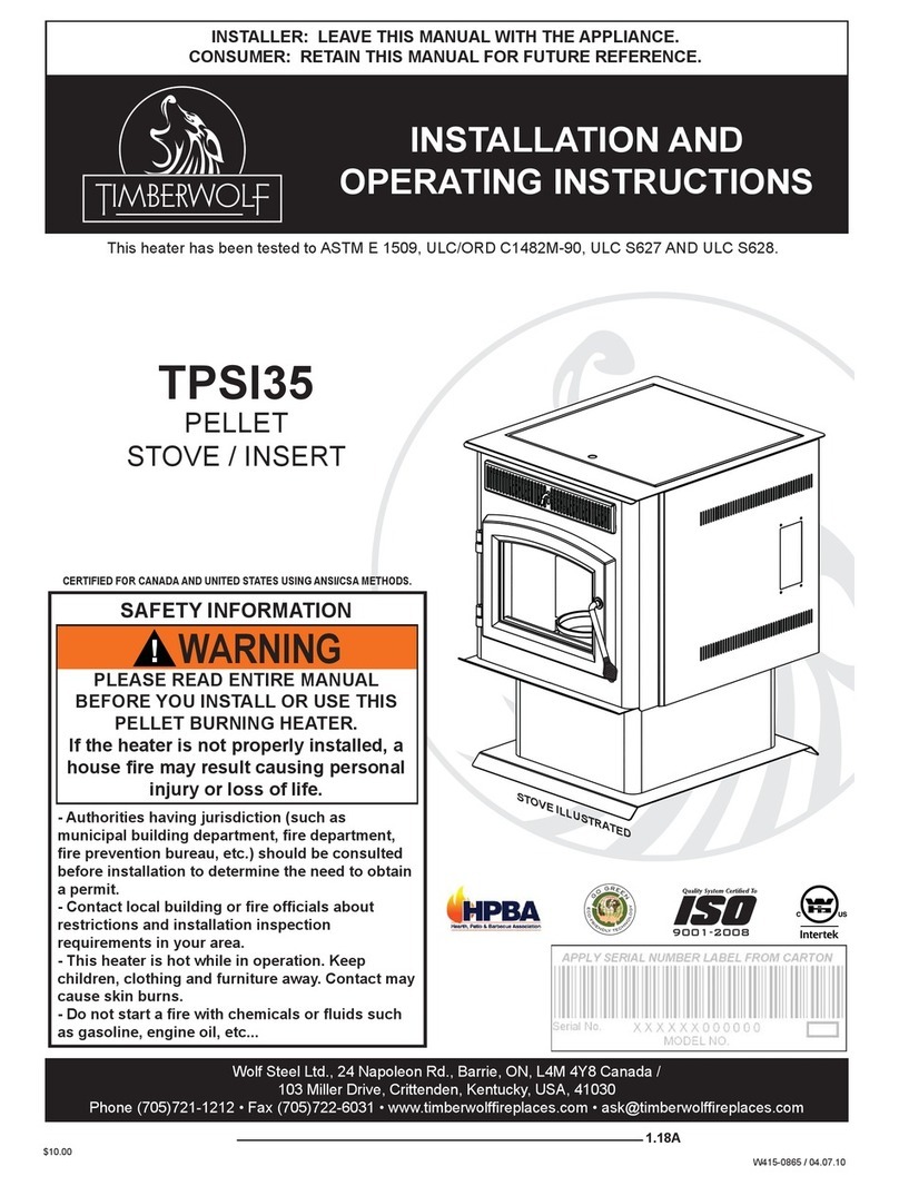 Timberwolf TPSI35 Installation and operating instructions