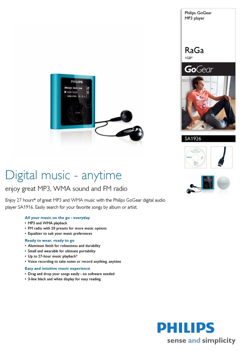 Philips GoGear RaGa SA1926 User manual