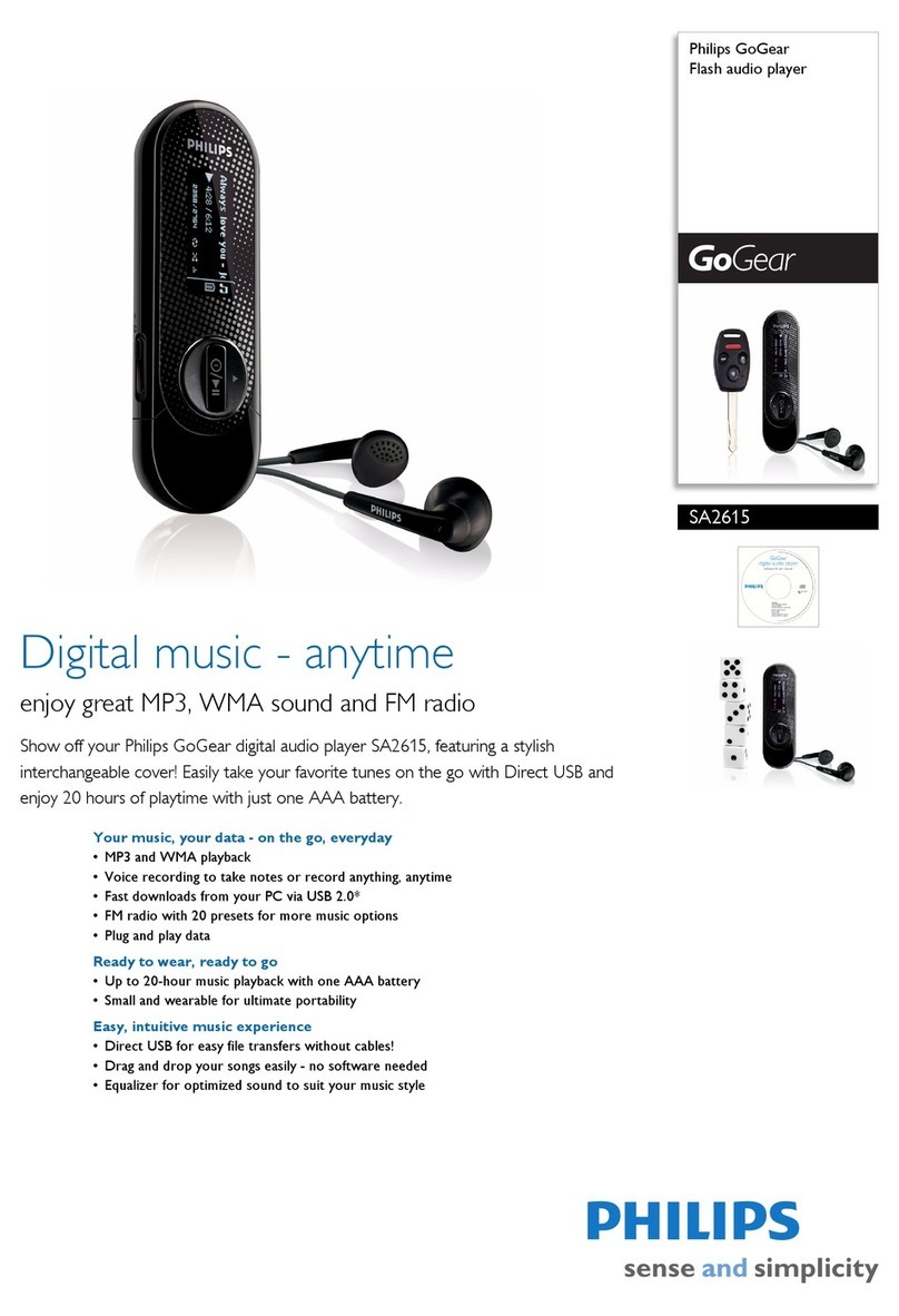 Philips GoGear SA2615 Specifications