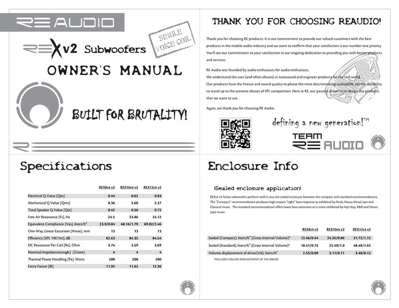 RE Audio REX8s4v2 owner's manual