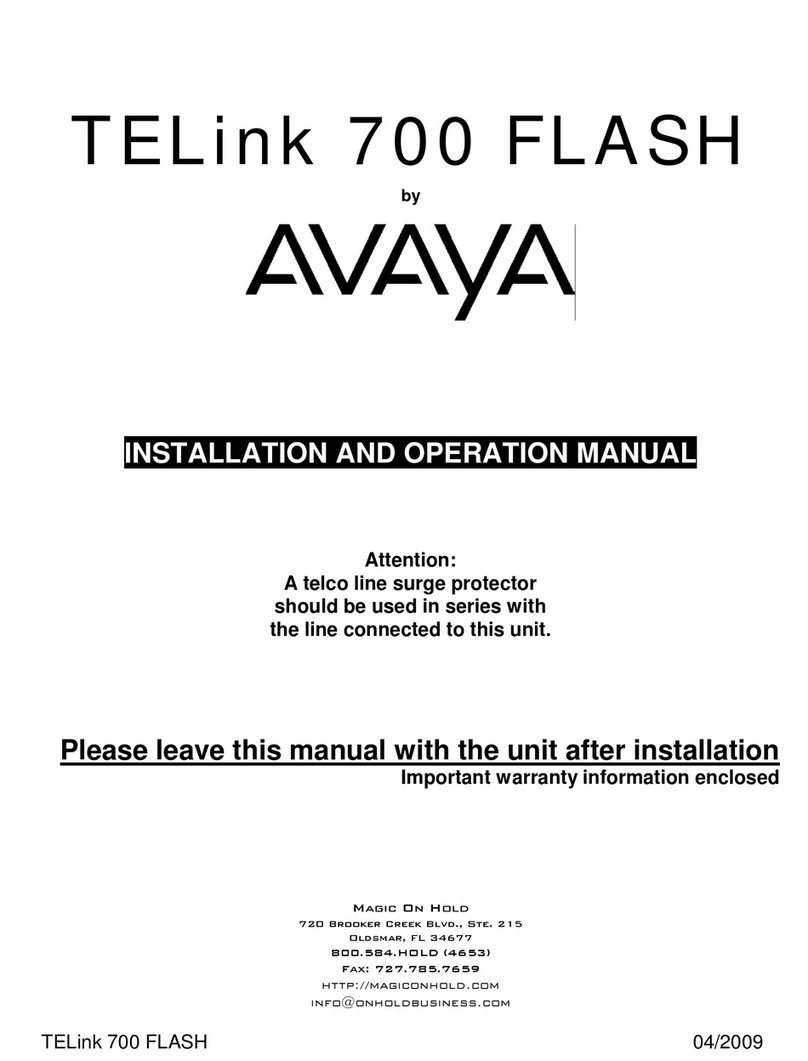 Avaya TELink 700 Flash Installation and operation manual Avaya TELink 700 Flash Installation and operation manual