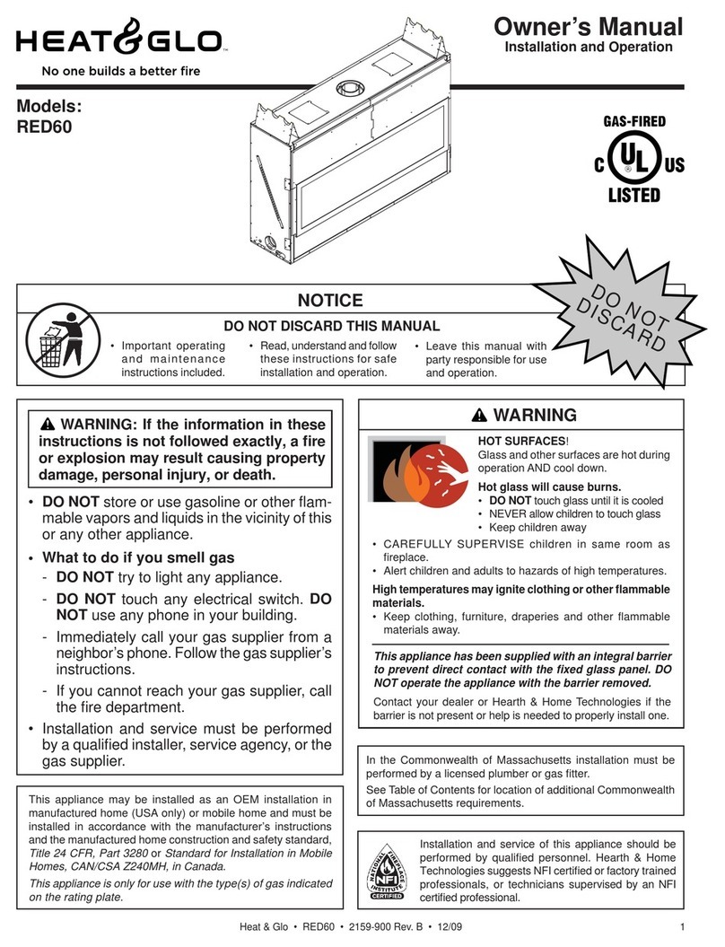 Heat & Glo RED60 User manual