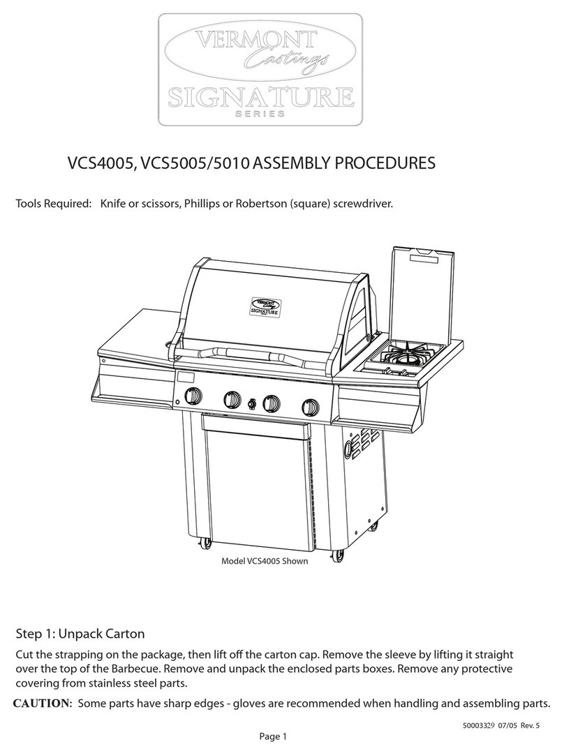 Vermont Castings Signature VCS4005 Assembly procedures