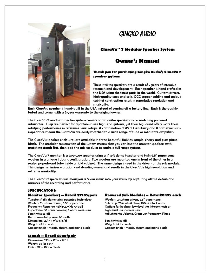 Gingko Audio ClaraVu 7 owner's manual