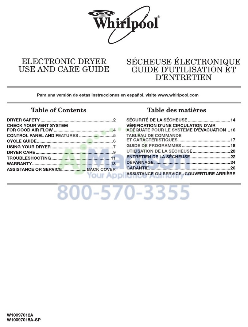 Whirlpool W10097012A Use and care guide