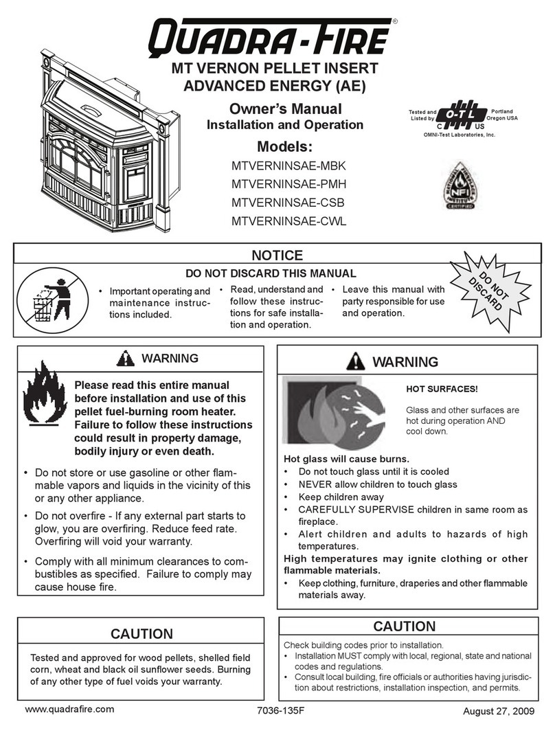 Quadra-Fire MTVERNINSAE-MBK owner's manual