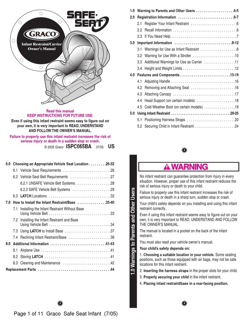 Graco Safe seat User manual Graco Safe seat User manual