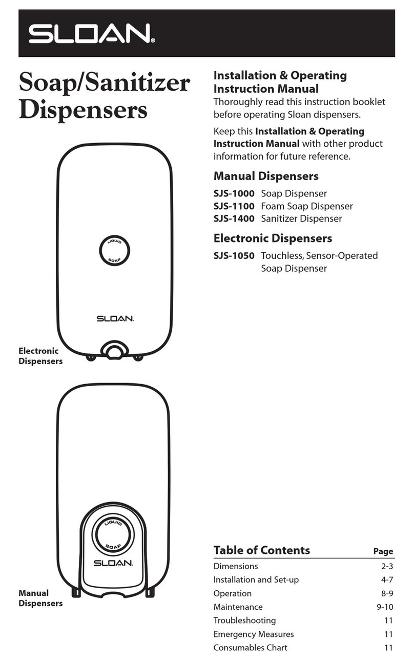 Sloan Soap/Sanitizer Dipensers User manual