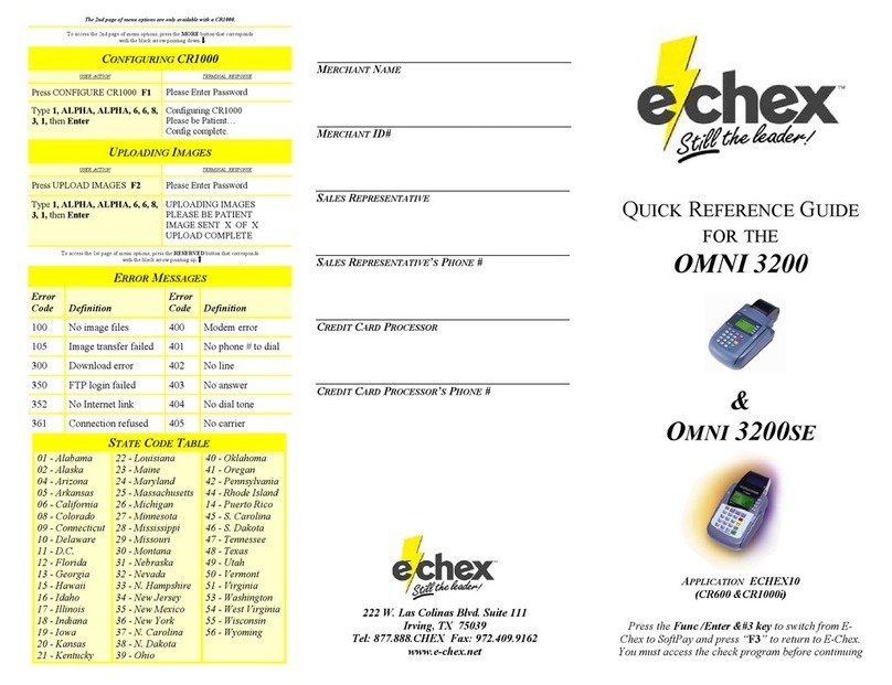 Echex Omni 3200 Quick reference guide