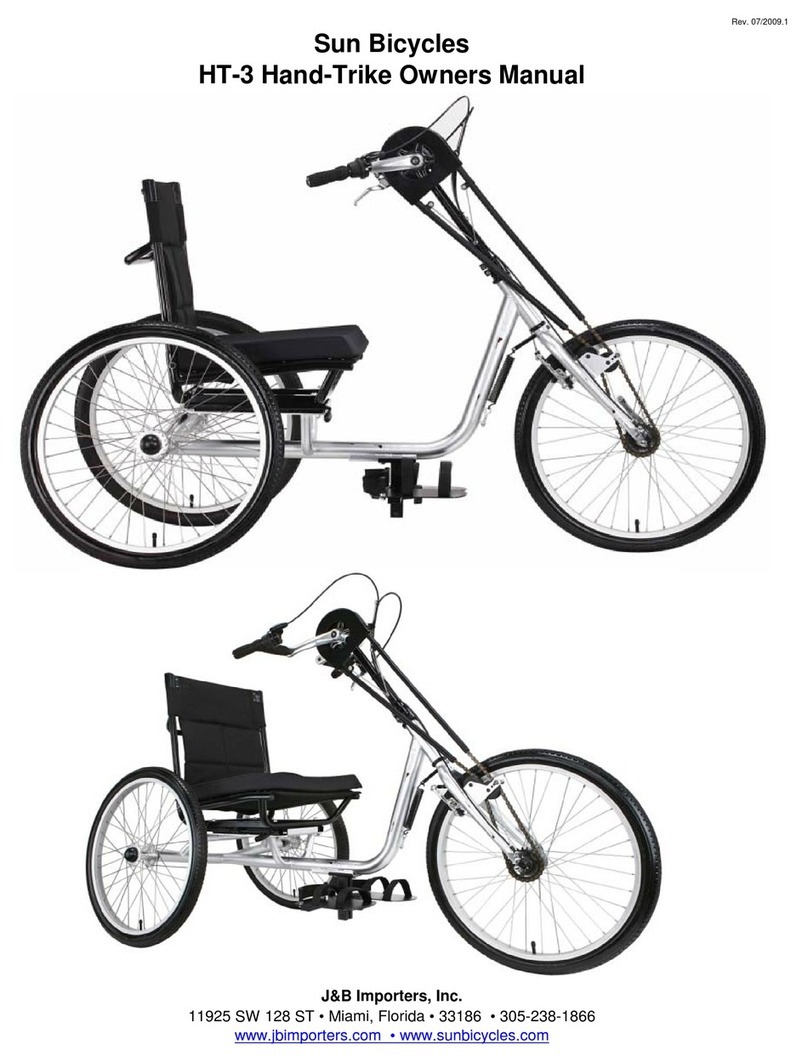 J&B Importers Sun Bicycles HT-3 Hand-Trike owner's manual
