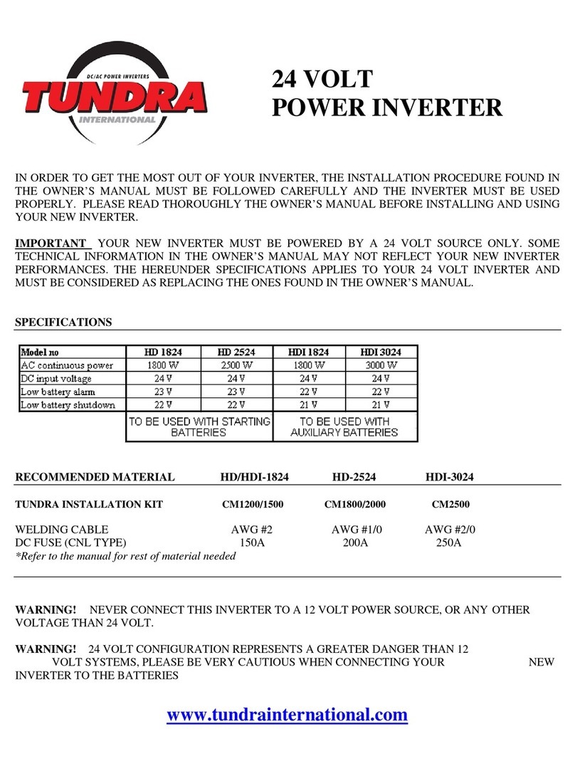 Tundra E-1000 User manual