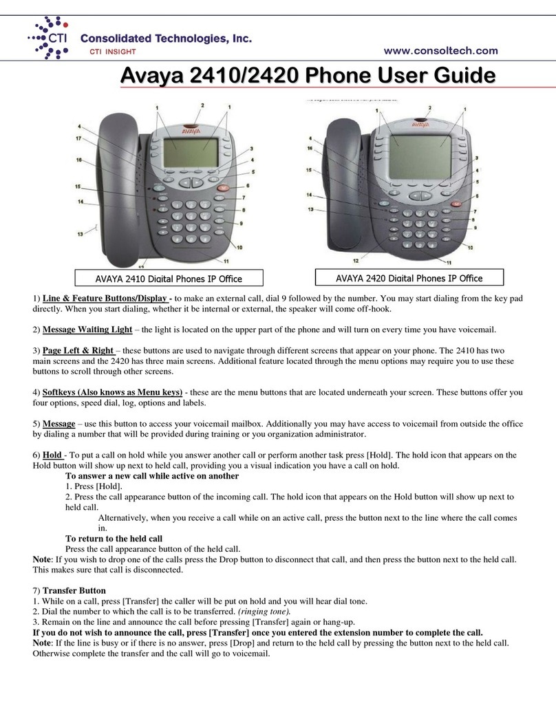 Avaya IP OFFICE 2410 user guide