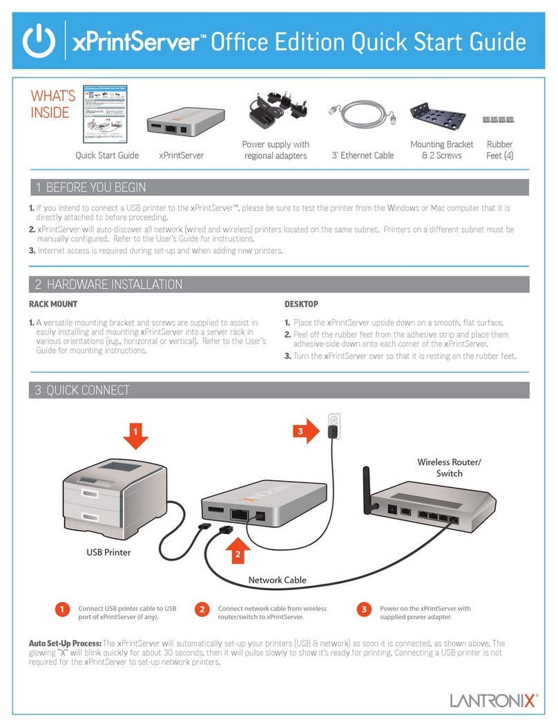 Lantronix xPrintServer quick start guide