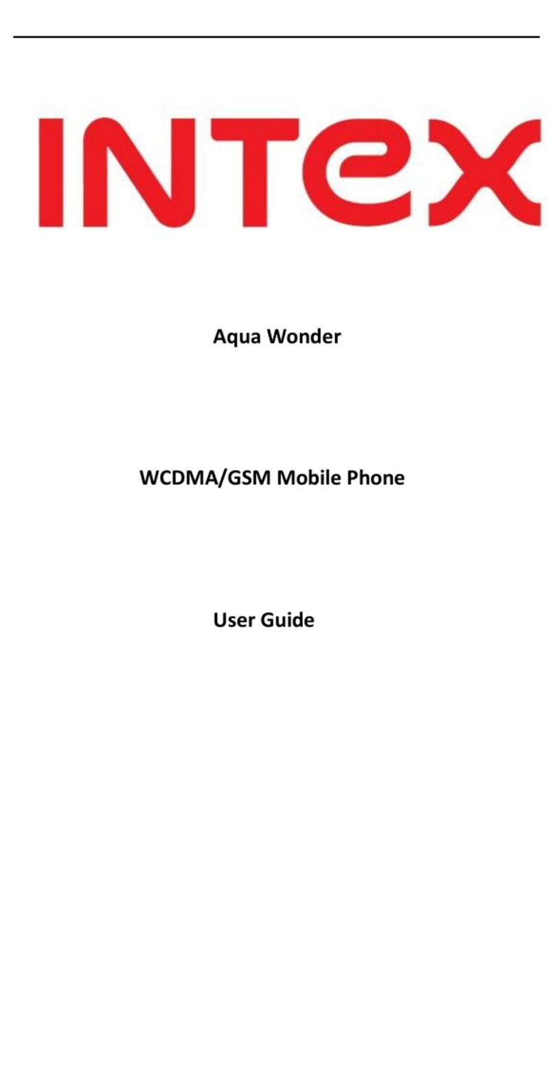 Intex Aqua Wonder User manual Intex Aqua Wonder User manual