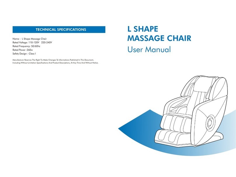 L SHAPE MASSAGE CHAIR user manual