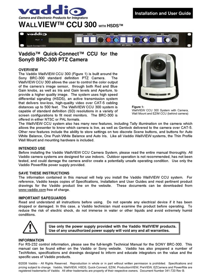 VADDIO CCU 300 User manual
