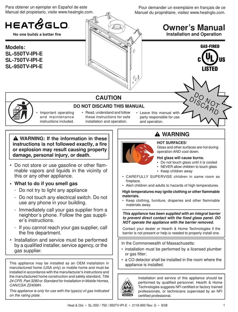 Heat & Glo SL-750TV-IPI-E User manual