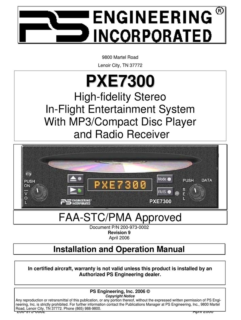 PS Engineering PXE7300 Installation and operation manual