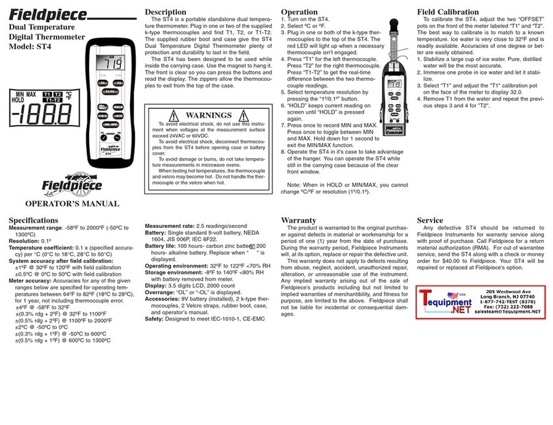 Fieldpiece ST4 Operator's manual