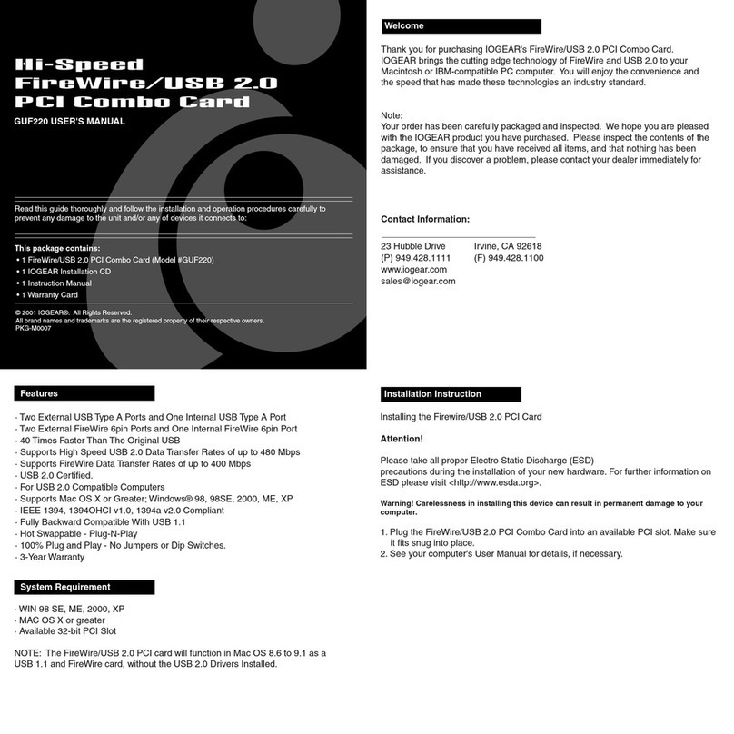 IOGear GUF220 User manual
