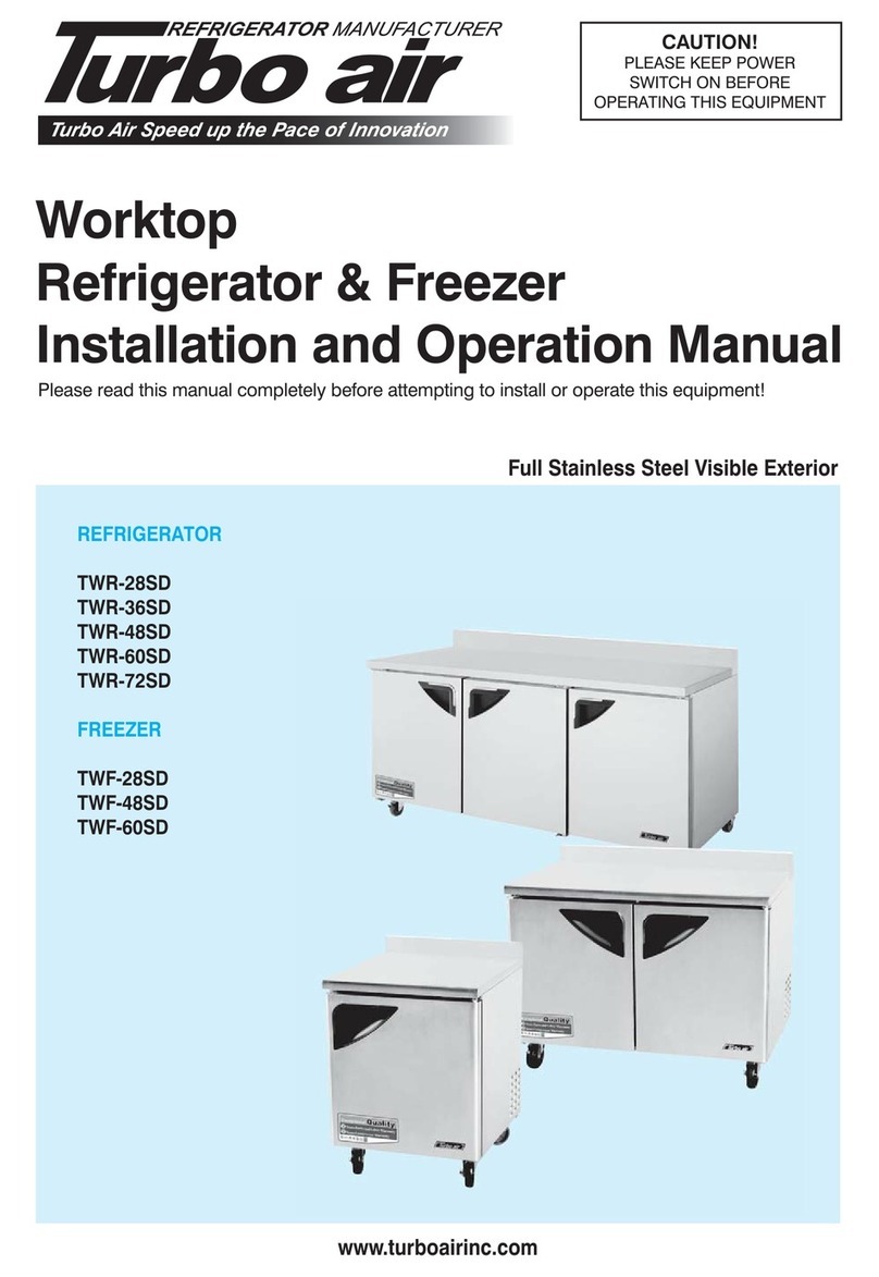 Turboair TWR-28SD Installation and operation manual