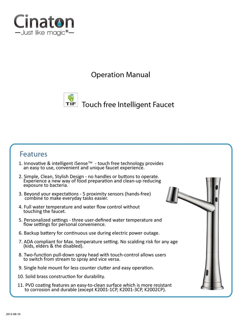 cinaton iSense Touch free Intelligent Faucet User manual