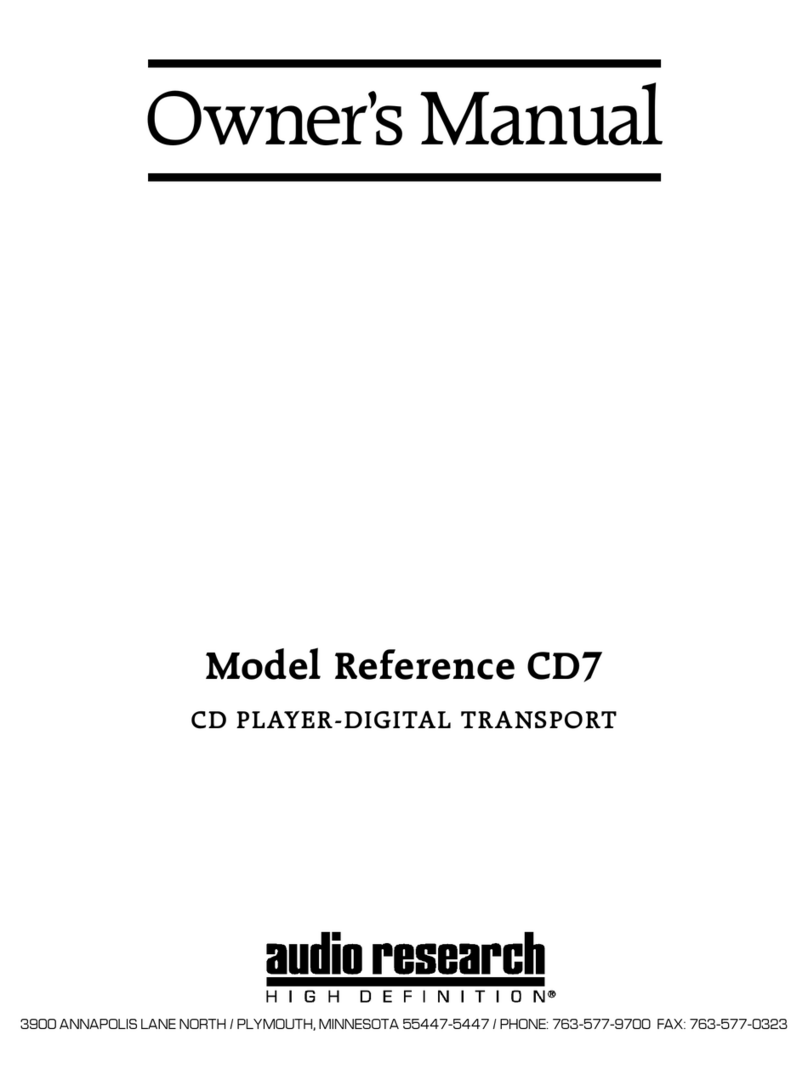 Audio Research Reference CD7 owner's manual